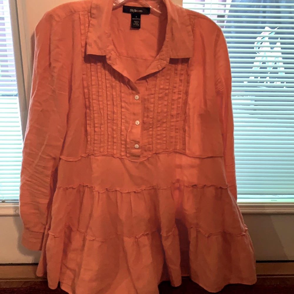 Linen blouse, button front